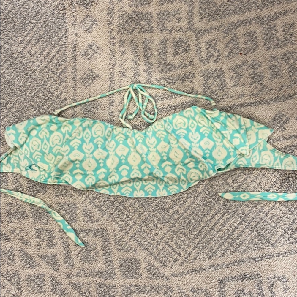 5 for $20 ✨ O’Neill Ruffle Teal Cream Bandeau Swim